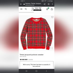 NWOT J crew tartan sweater